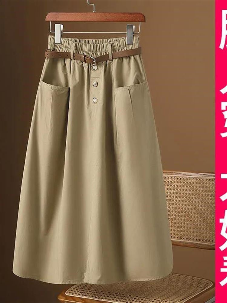 A-Line Skirt Midi - Saia Midi Casual Elegante com Três
