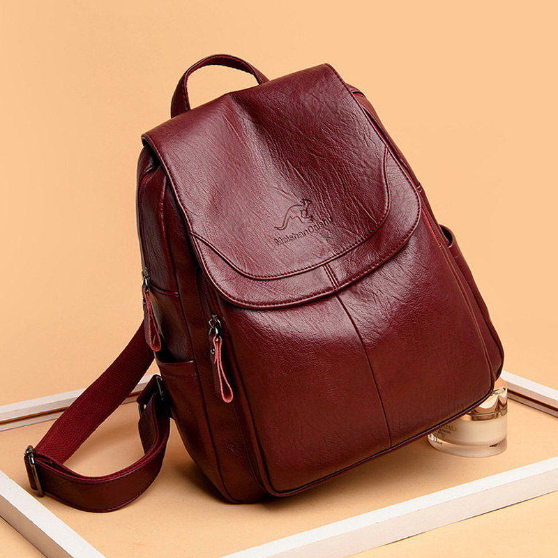 Women Fashion Online - 9 cores mulheres mochilas de couro