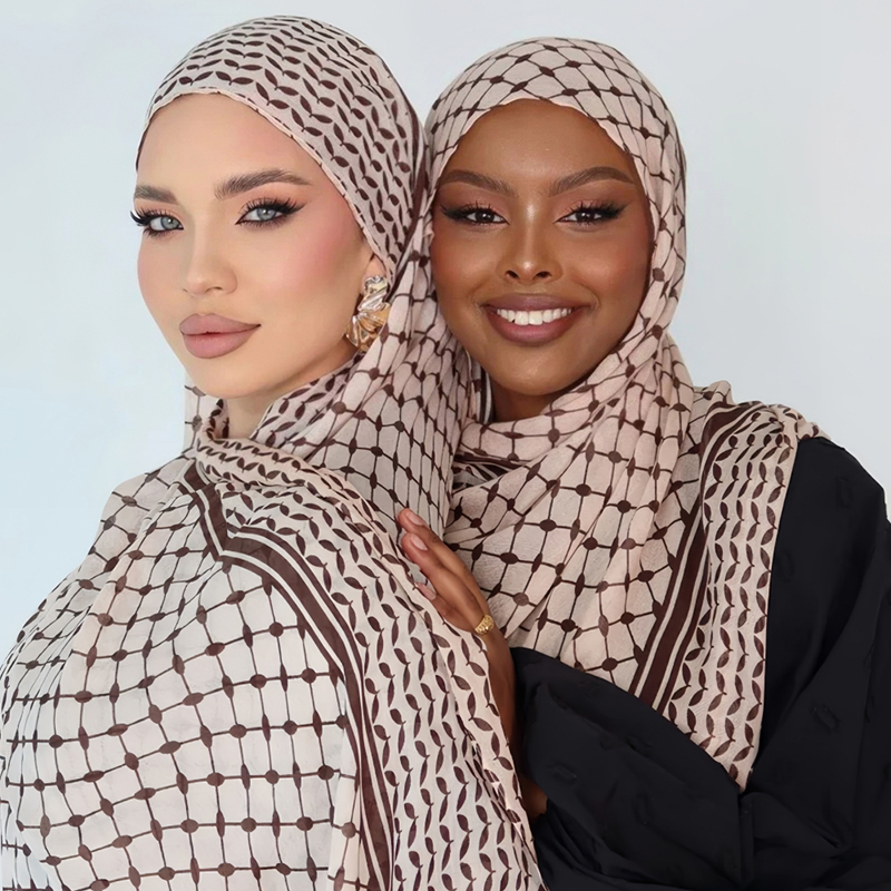 Women Fashion Uae - Lenço Chiffon Árabe Impresso para Mulheres,