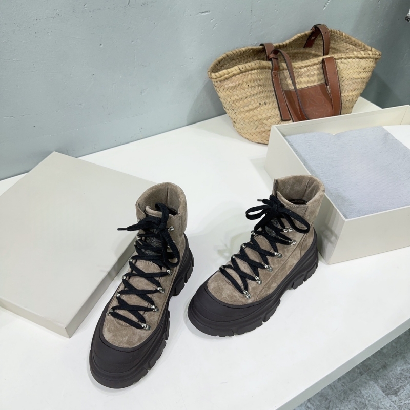 Women'S Fashion Hiking Boots - Outono inverno novo couro real maté
