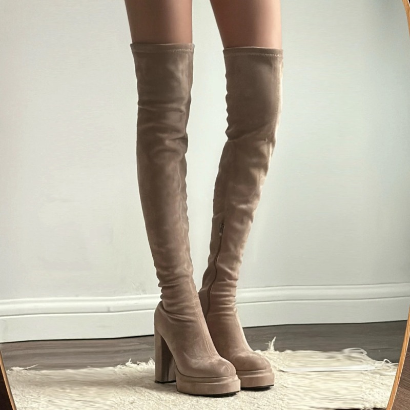 Women Fashion Online - Botas Femininas de Salto Alto Grosso