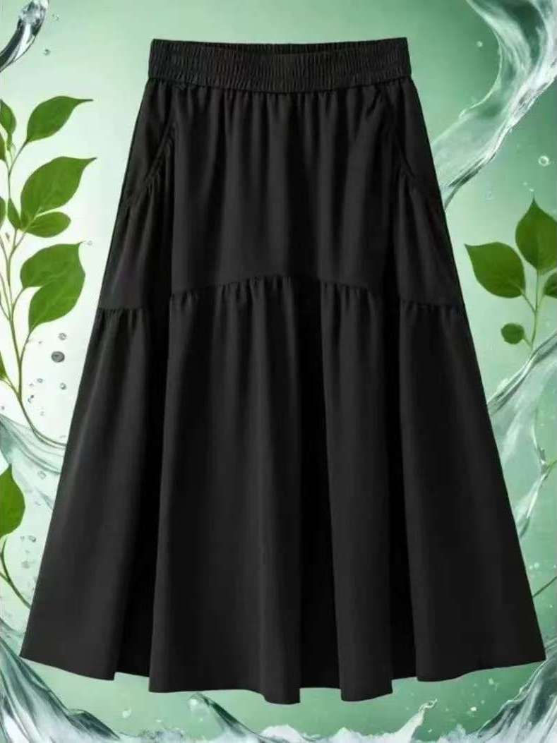 A-Line Skirt Midi - Saia Midi Confortável em A para