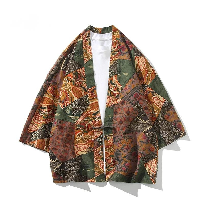 Women'S Fashion Kimono - Estilo étnico impressão yukata moda masculina