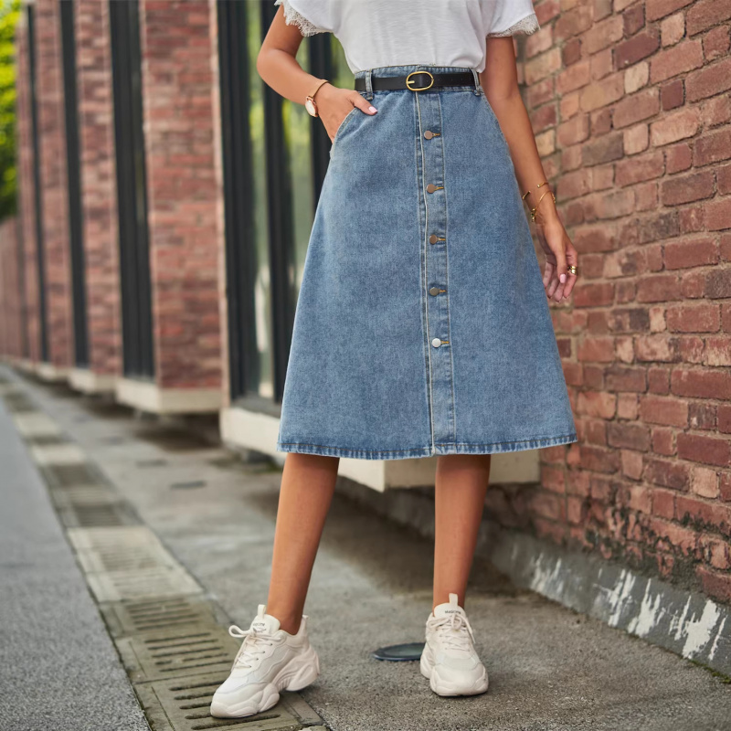 Saia Midi Versátil de Jeans La - A-Line Skirt Midi avaliação e preço