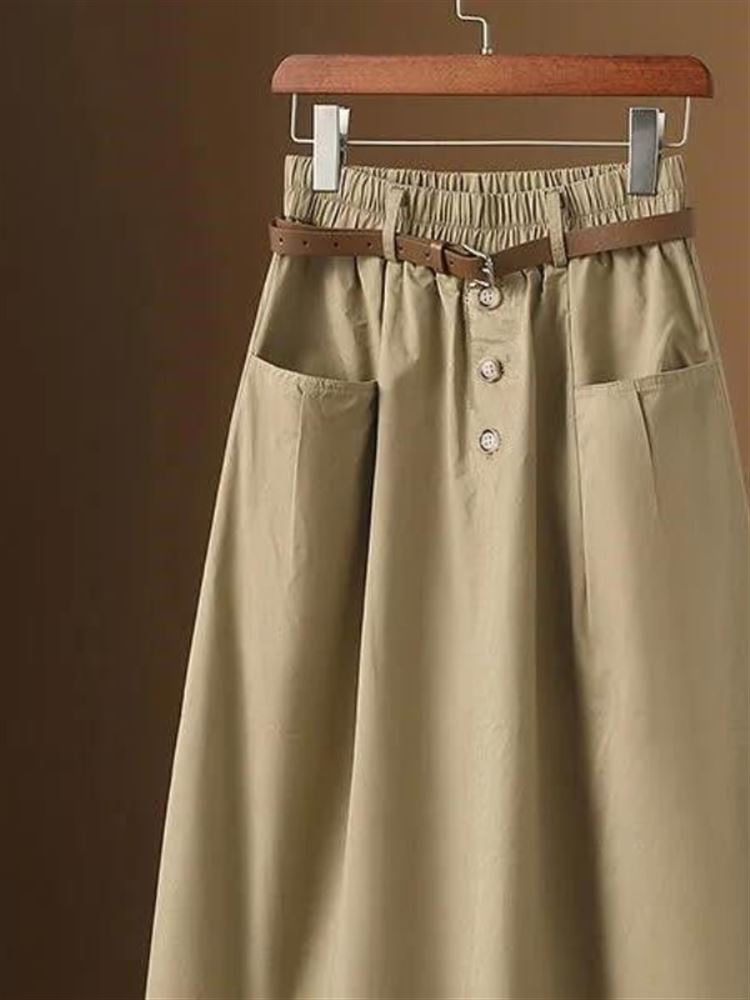 Saia Midi Casual Elegante com  - A-Line Skirt Midi avaliação e preço