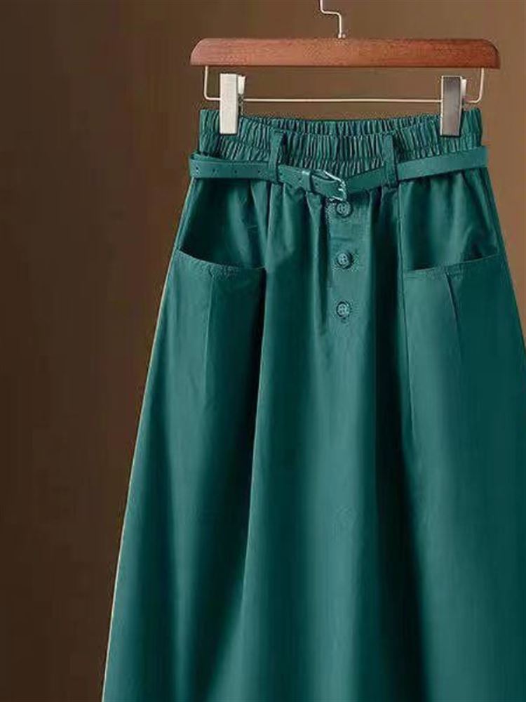 Saia Midi Casual Elegante com  - A-Line Skirt Midi avaliação e preço