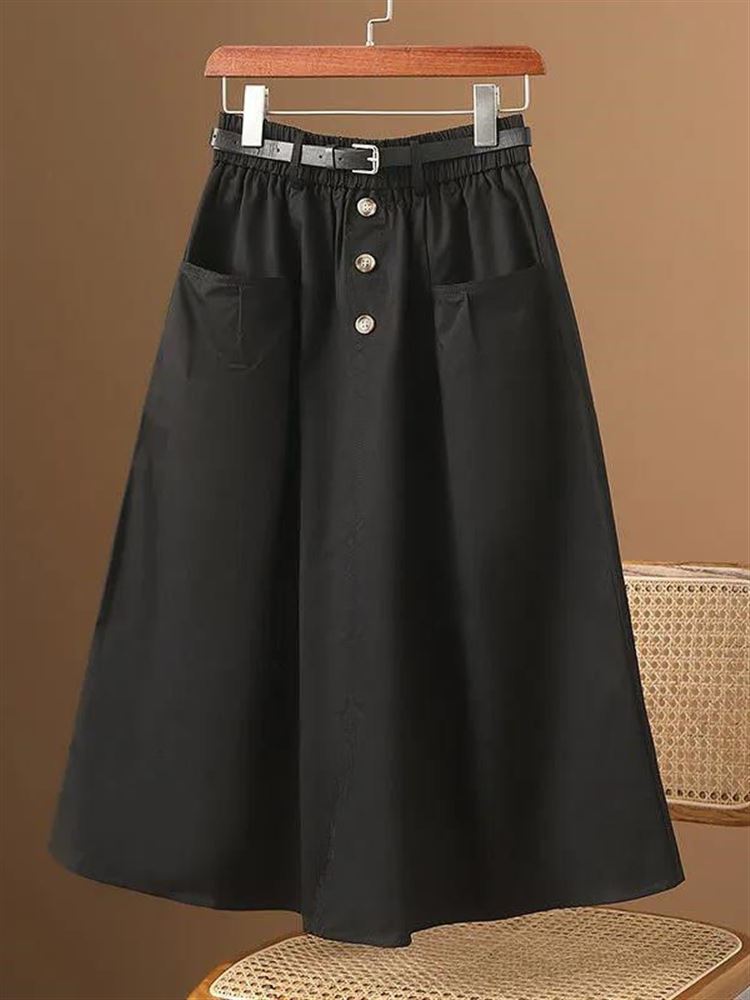 Saia Midi Casual Elegante com  - A-Line Skirt Midi avaliação e preço