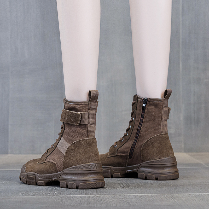 Botas Femininas de Couro Genuí - Women'S Fashion Hiking Boots avaliação e preço