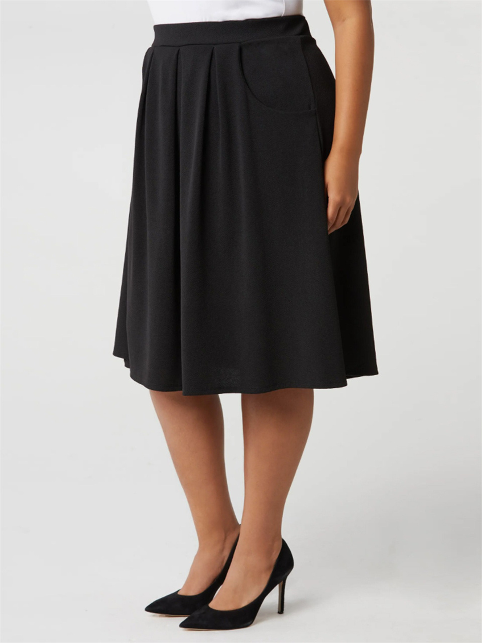 Gibsie plus size cor sólida ma - A-Line Skirt Midi avaliação e preço