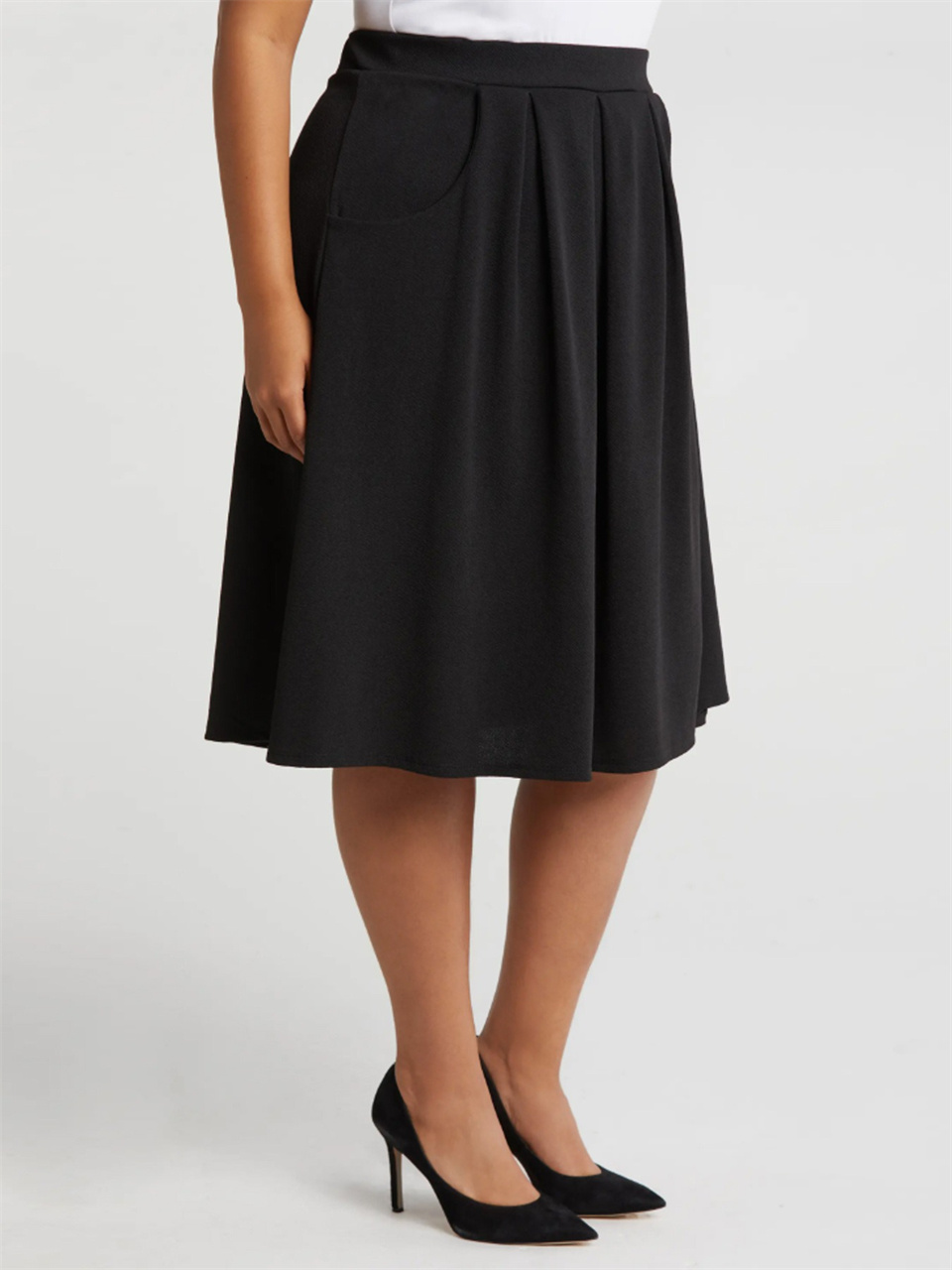 Gibsie plus size cor sólida ma - A-Line Skirt Midi avaliação e preço