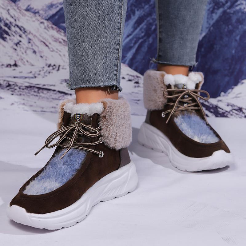 Moda pele do falso rendas até  - Women'S Fashion Hiking Boots avaliação e preço