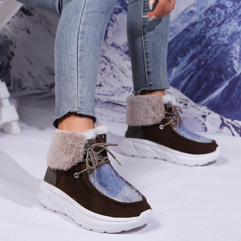 Moda pele do falso rendas até  - Women'S Fashion Hiking Boots avaliação e preço