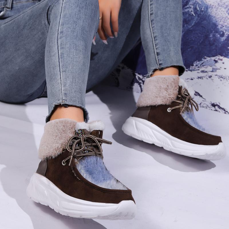 Moda pele do falso rendas até  - Women'S Fashion Hiking Boots avaliação e preço