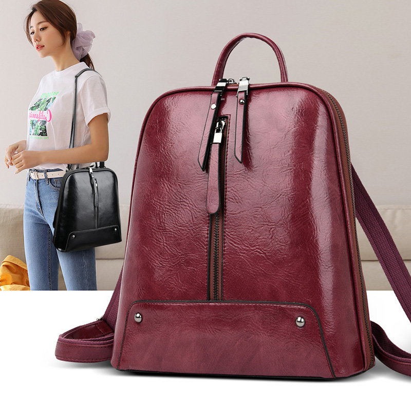 Mulheres mochila de couro moda - Women Fashion Online avaliação e preço