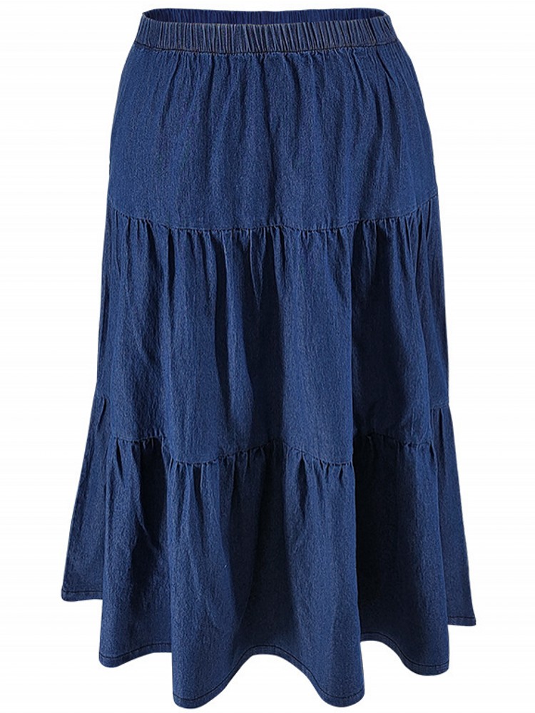 XL-5XL plus size roupas 2024 b - A-Line Skirt Midi avaliação e preço
