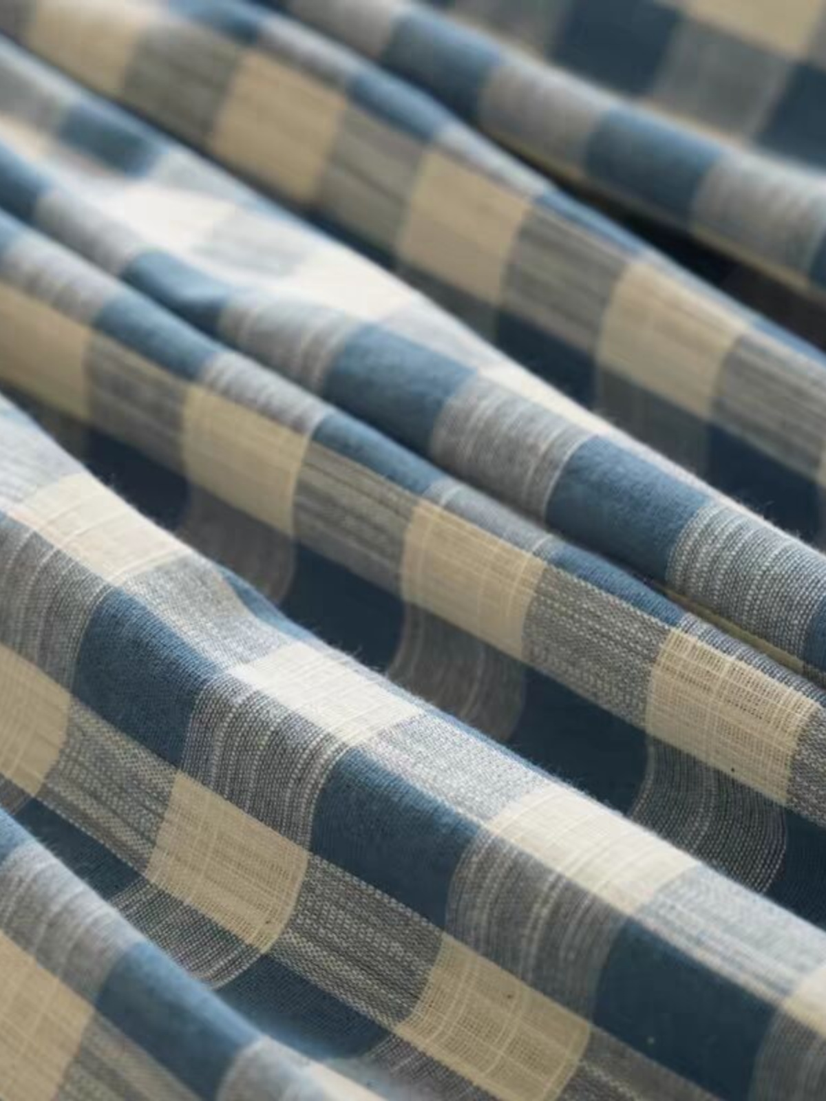 Saia Midi Solta Xadrez Azul de - A-Line Skirt Midi avaliação e preço