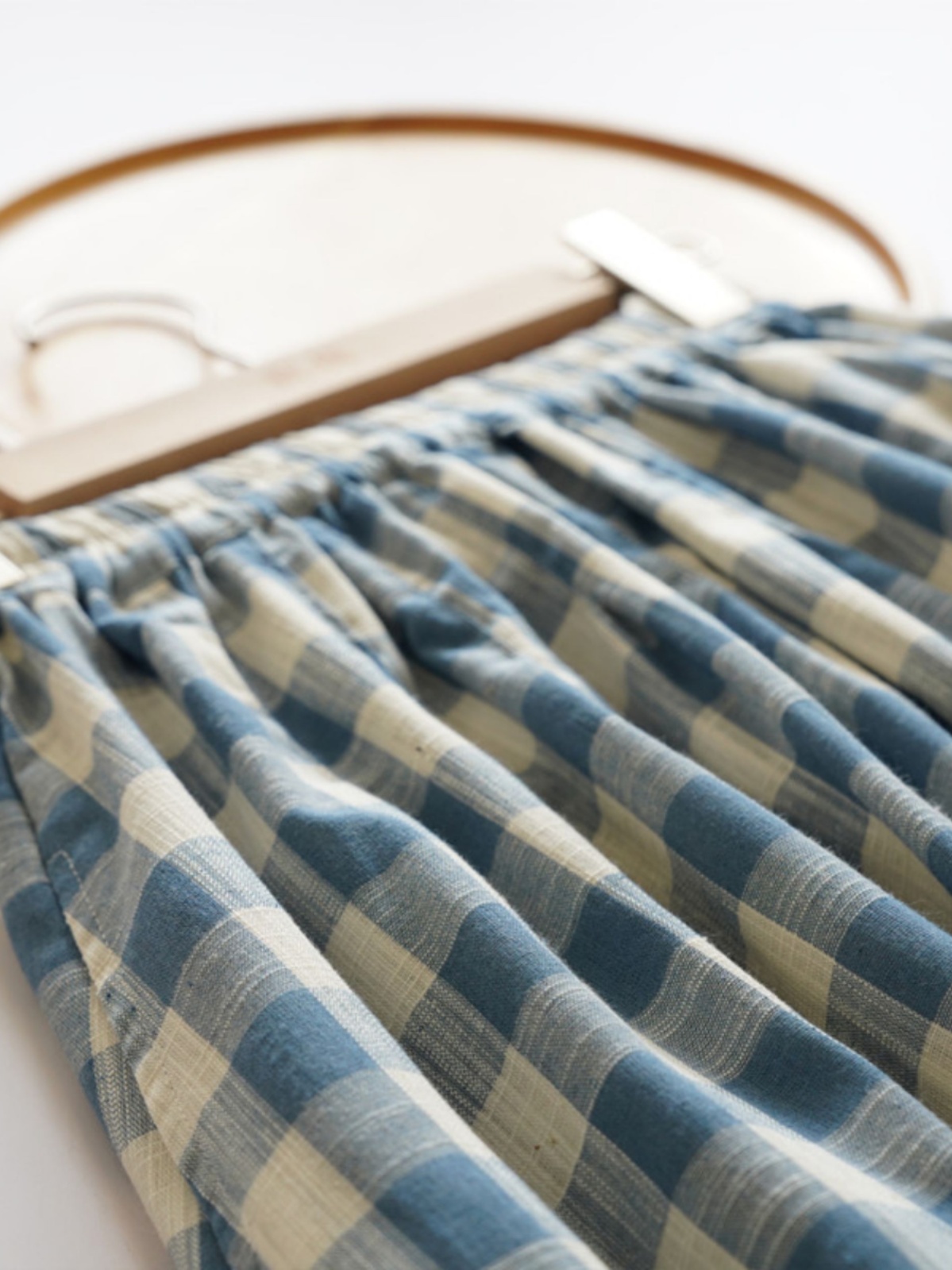 Saia Midi Solta Xadrez Azul de - A-Line Skirt Midi avaliação e preço