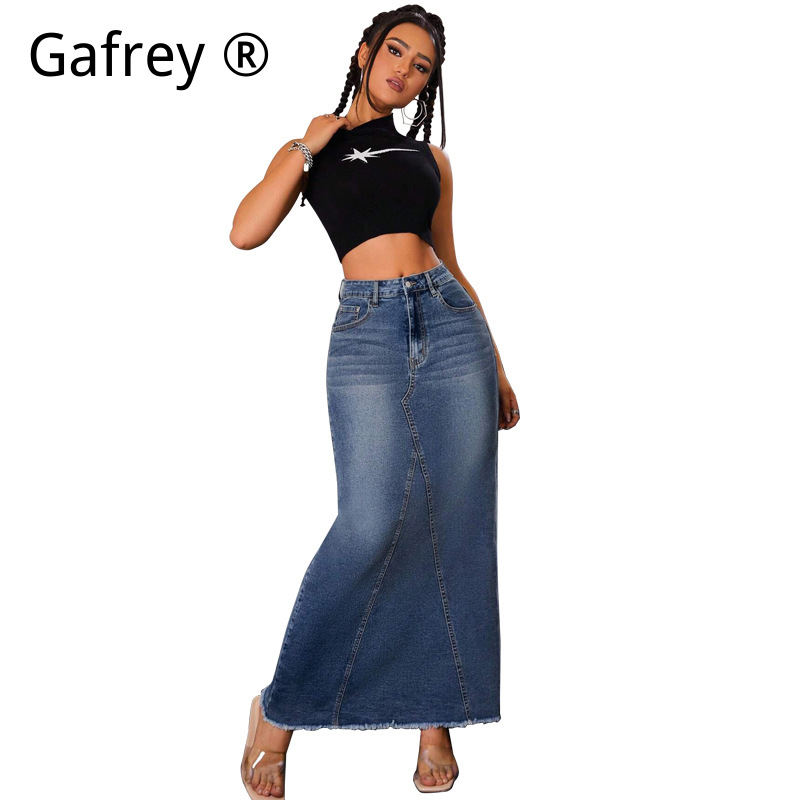 Saia Midi Jeans Feminina de Ci - A-Line Skirt Midi avaliação e preço