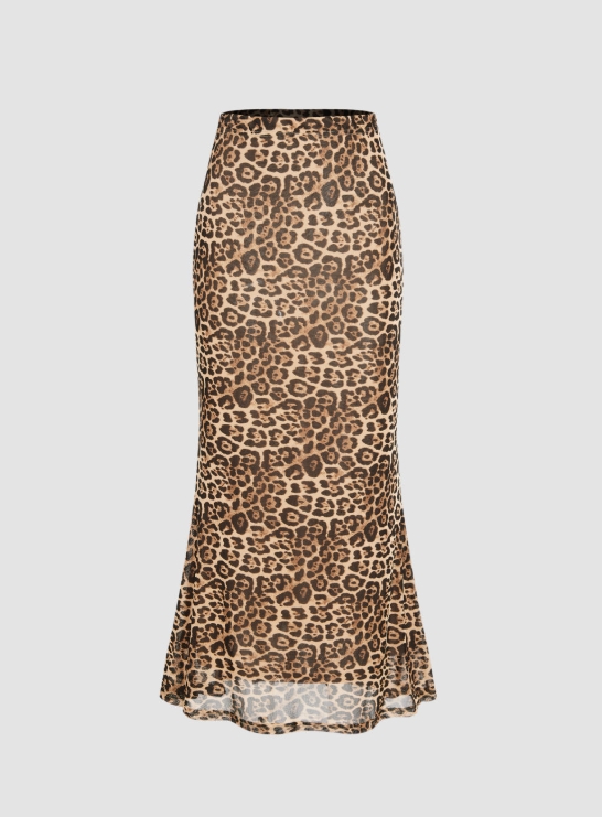 Saia Maxi com Estampa de Leopa - A-Line Skirt Midi avaliação e preço