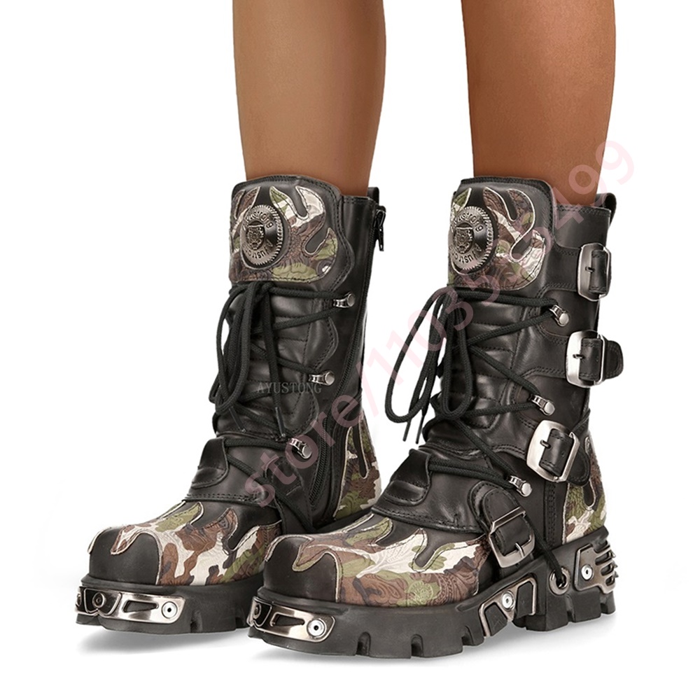 Punk rock camuflagem fivela de - Women'S Fashion Trends 2025 avaliação e preço