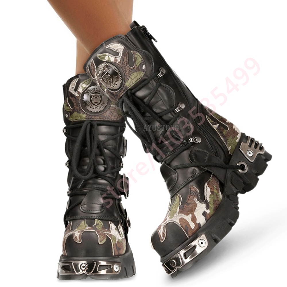 Punk rock camuflagem fivela de - Women'S Fashion Trends 2025 avaliação e preço