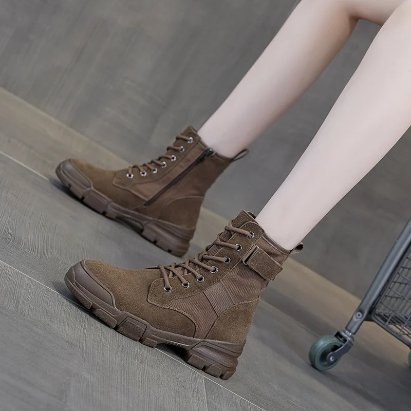 Botas Femininas de Couro da Mo - Women'S Fashion Hiking Boots avaliação e preço