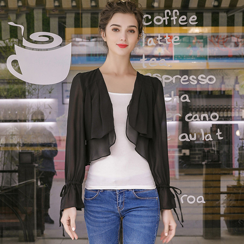 Mulheres babados manga fina ca - Women'S Fashion Kimono avaliação e preço
